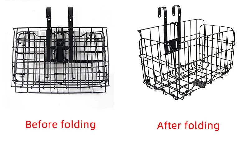 2022 Steel Mountain Bike With Cargo Basket Foldable Bicycle Metal Spring Folding Basket
