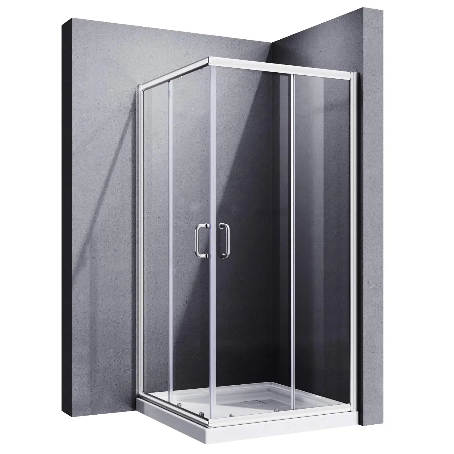 Stainless Steel Glass Shower Rooms Tempered Glass Hotel Apartment Bathroom Sliding Door Frameless Shower Door