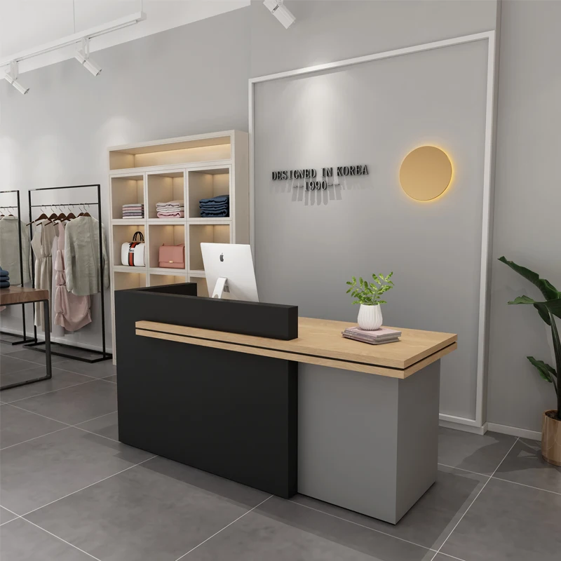 Beauty Salon Curved Small Front Counter Cashier Light Luxury Nail Art Shop Simple Modern Bar Counter