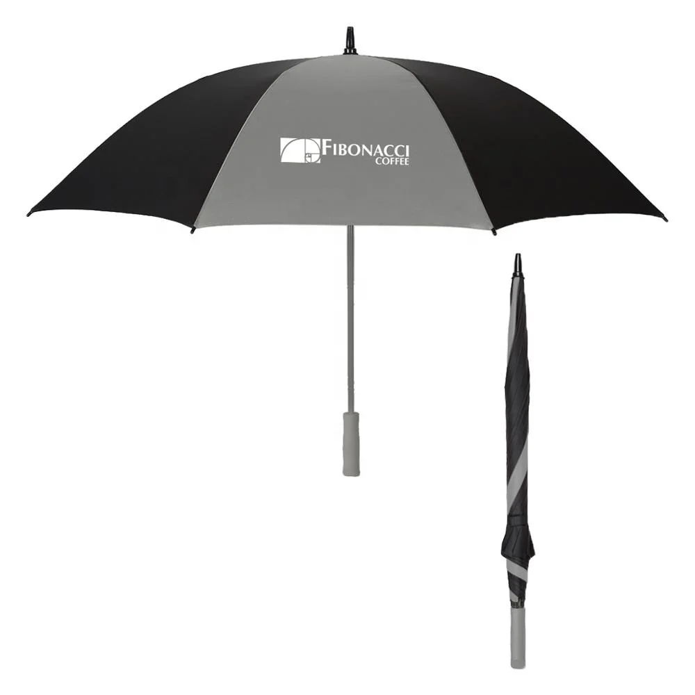High quality straight silk screen printing matched color golf umbrella