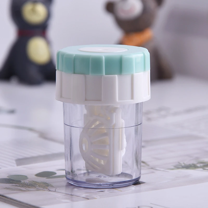 Manually Contact Lens Cleaner Washer Cleaning Lenses Case Contact Lenses Cleaning Device Practical Contact Lens Cleaner Case