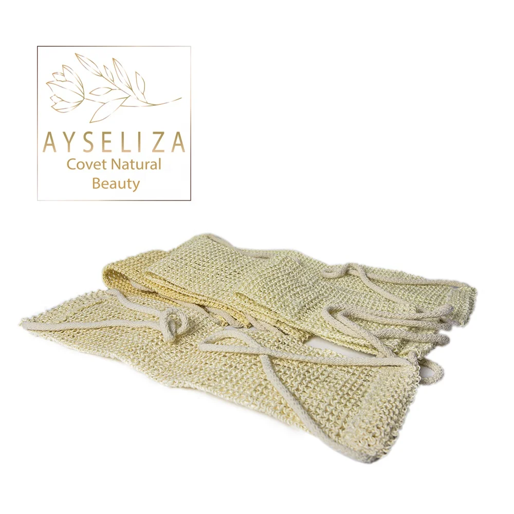 Natural Turkish Sisal Exfoliating Body Scrubber Back Strap Quality Hemp Made From Turkey Deep Cleansing Dead Skin Remove Tanning