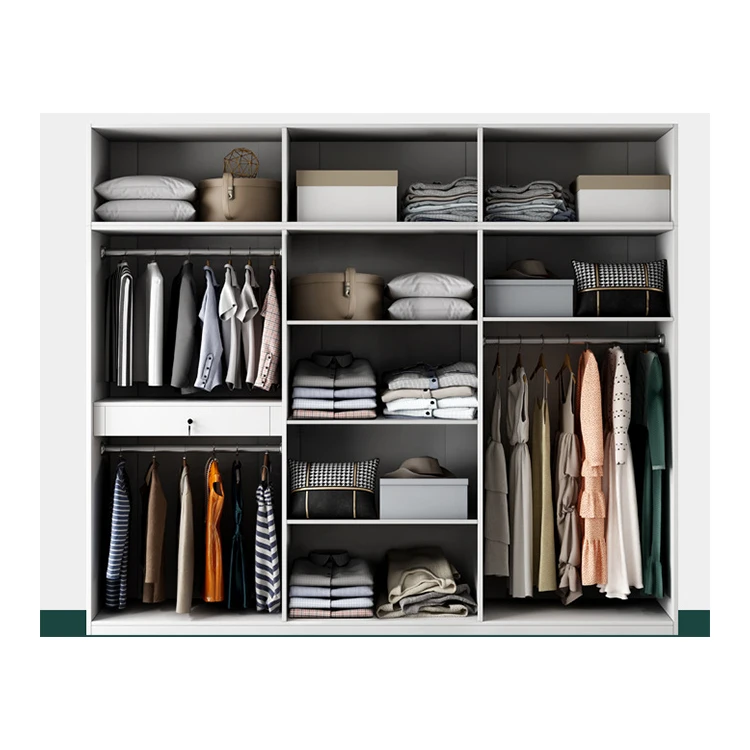 Luxury hot sale wardrobe closet particle board bedroom furniture organizer fiber wardrobes furniture