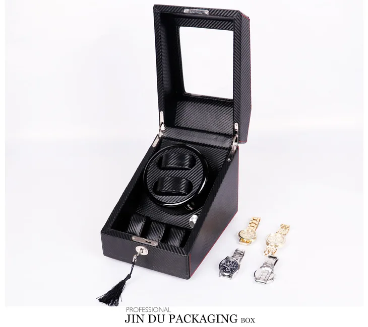 Carbon fiber mechanical watch automatic upper chain motor box 2 + 3 electric meter shaker wholesale watch box