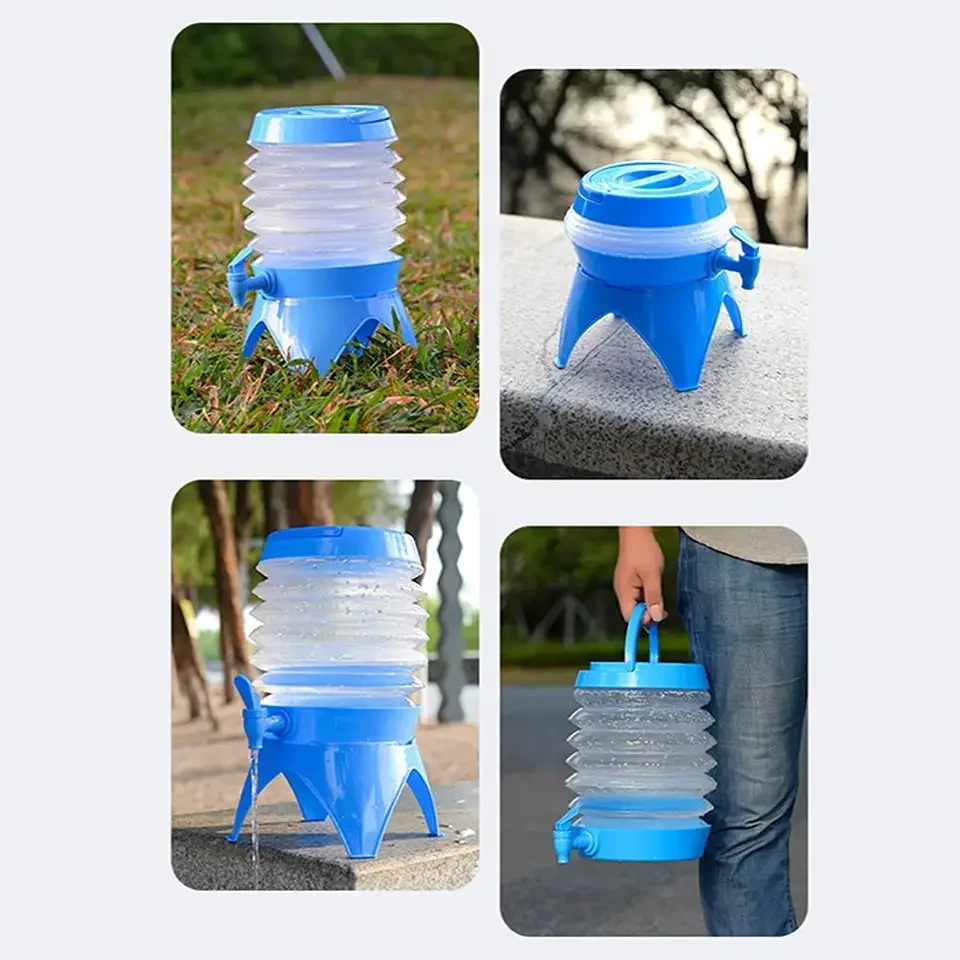 New product 3.5/7.5/7.5/9.5L portable PVC foldable large capacity water container Water dispenser with socket