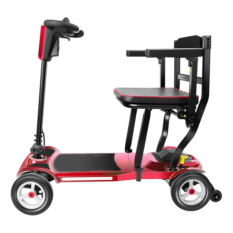 8 Inch Feather Weight Mobility Scooters Compact Suitcase Folding 4 Wheel Lightweight Mobility Scooter