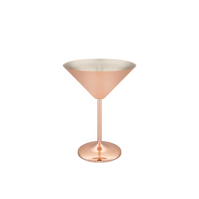 Rose Gold Wine Stainless Steel Glasses Pink Unbreakable Shatterproof Coated Glass Set Champagne Stemmed Wine Glasses Goblets