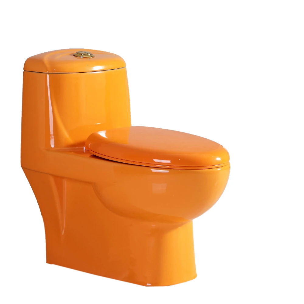 
Modern colored bathroom toilet one piece sanitary yellow color wc QY-005CT 