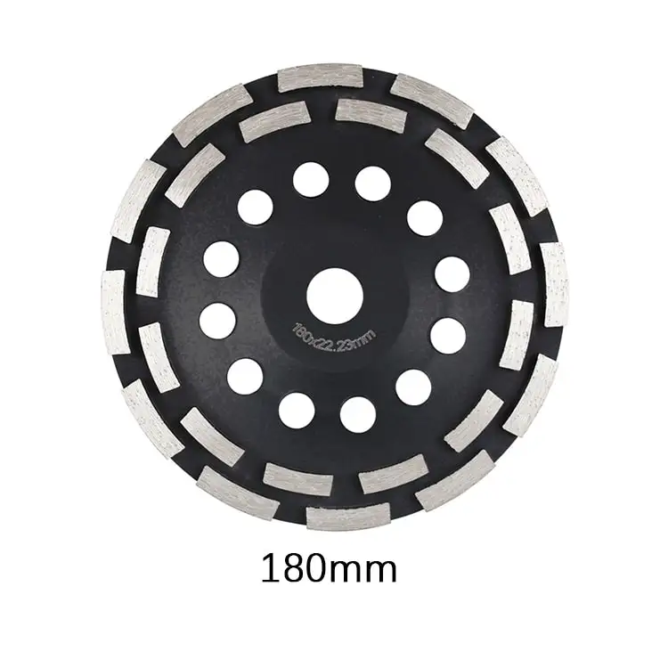 DEYI  producers wholesale 7 inch 180mm diamond grinding wheel 2 row shape polishing double layer cup for concrete