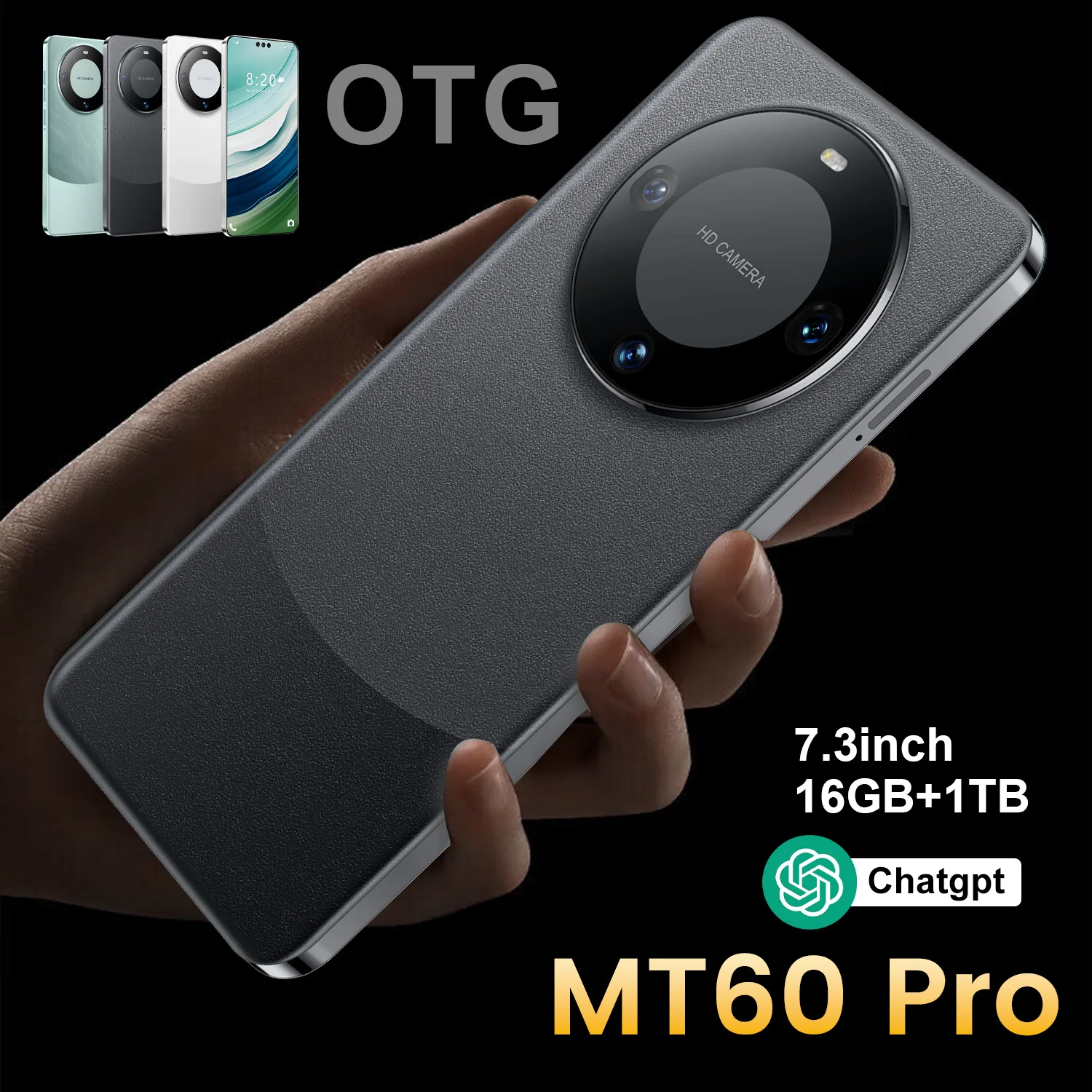 Hot Selling Mate 60 Pro+ Original 12gb+512gb 72+108mp Face Unlock Full Display Android13 Cell Phone Smart Mobile Phone