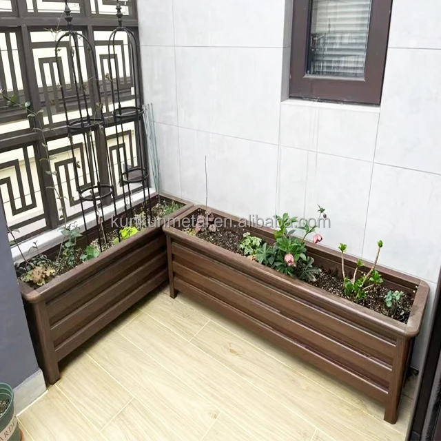 Metal Hanging Plant Pot Metal Flower Bucket Copper Flower Pot Flowerpot Assemble Aluminum Alloy Modern China Customized Green
