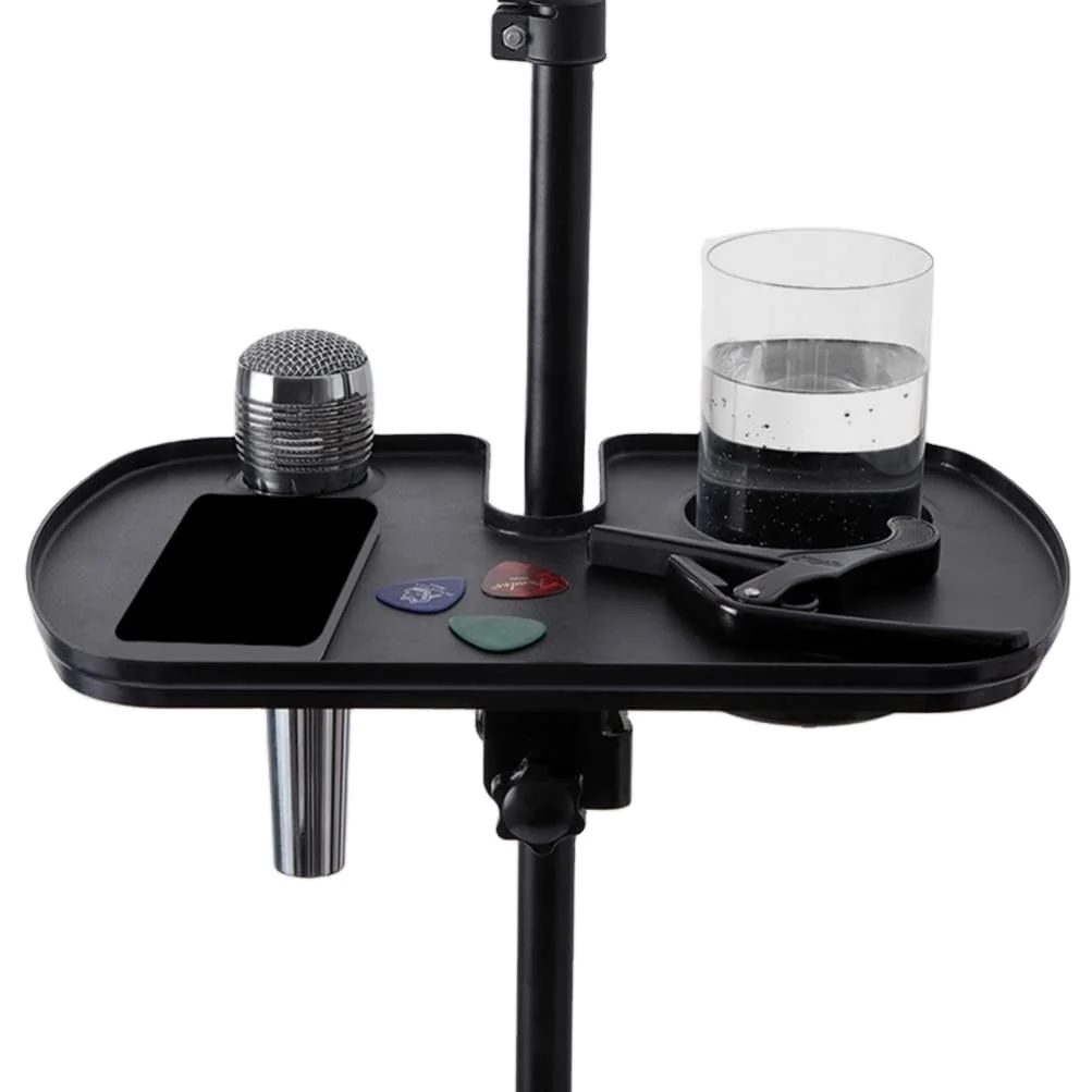 Microphone Stand Tray Live Sound Card Tray Clamp-on  Drink Holder Plastic Microphone Holder Tray can Rack Stand