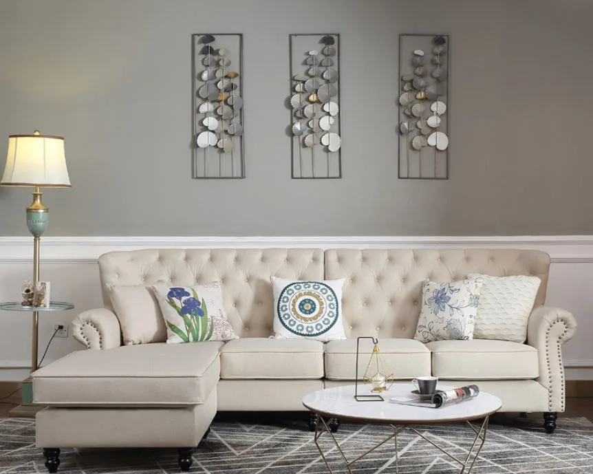 Modern simplicity nature sectional full sofa for living room