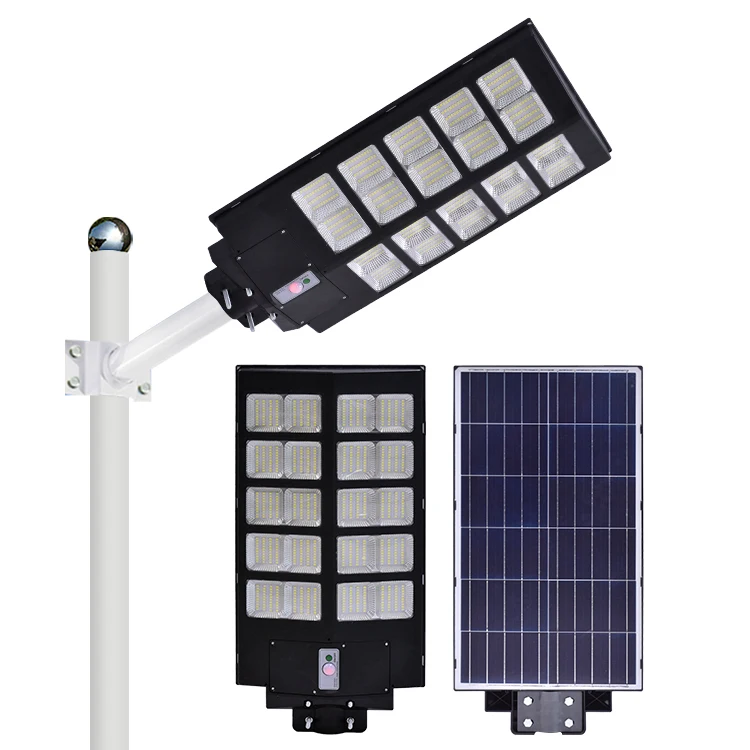 Zhongshan 500 Watt solar led lamp street lights ip65 220v abs all in one with sensor
