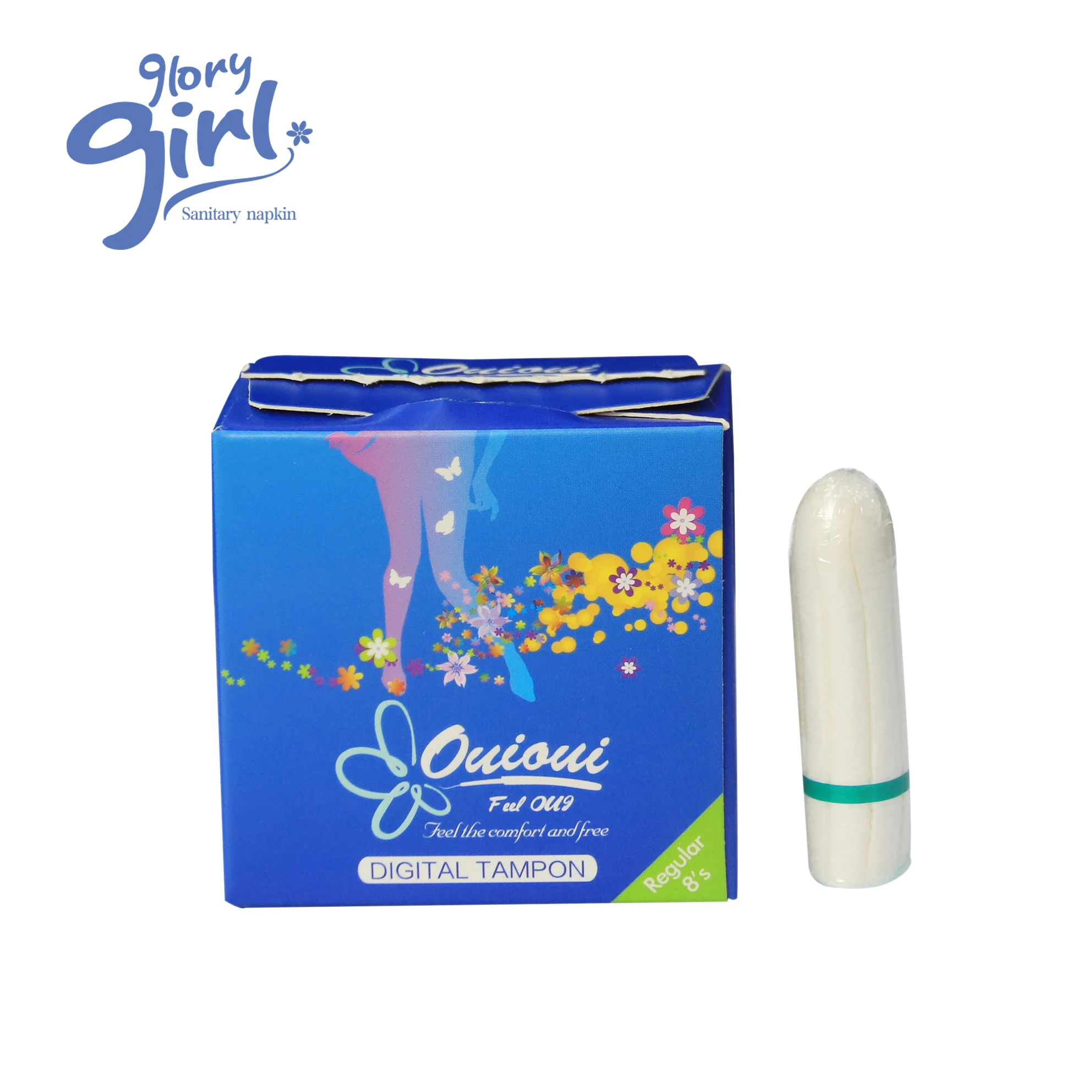 Women Hygienic Organic Cotton Biodegradable Tampons 100% Medicine Vaginal Clean Point Tampon OEM