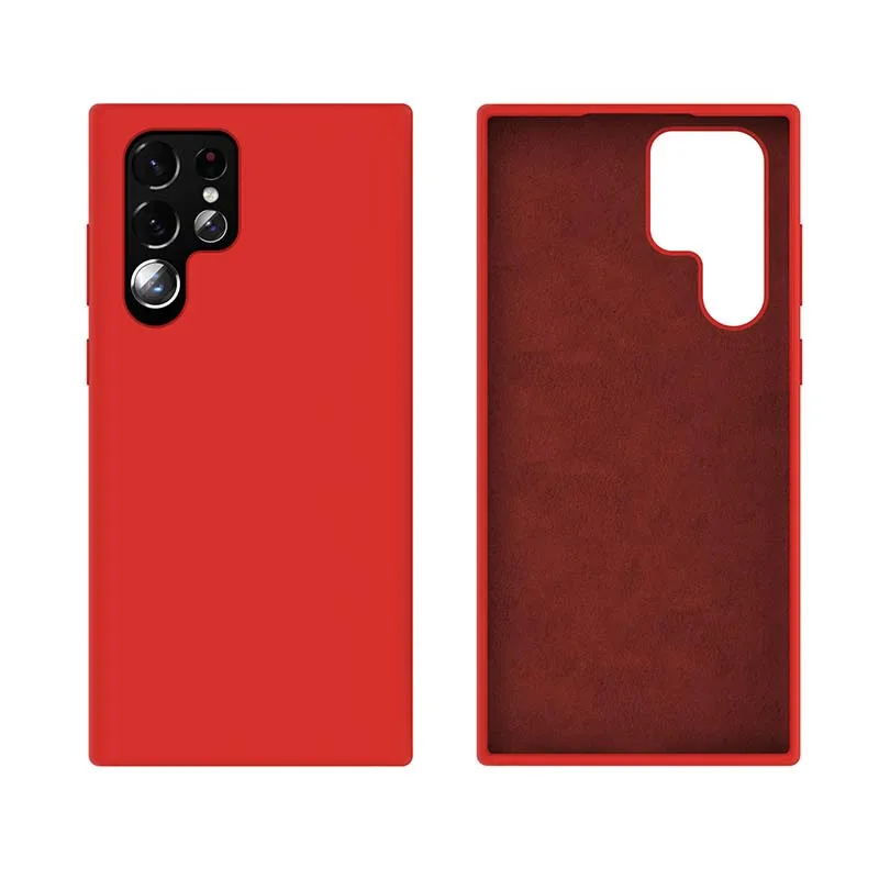 For  Samsung Galaxy S22 Case Liquid Silicone Phone Case for Samsung S22 ultra case PC Microfiber Milk Soft Tactility Phone Shell