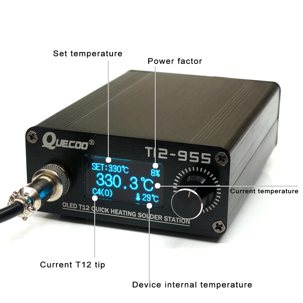  STM32 T12-955 паяльная станция электронная паяльник для подключения к 1 3 дюймовая цифровая припоя очищайте жало паяльника сварочный инструмент с M8