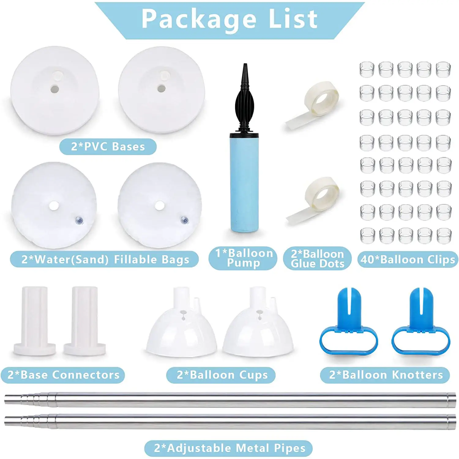 Palmy 2pcs Tower Kit Balloon Column Kit Balloons Diy Balloon Stand Pole Base Set Home Wedding Birthday Party Decoration