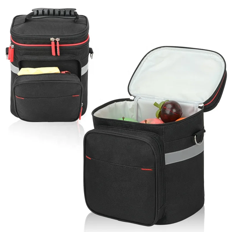 Portable Small Reusable Polyester Insulated Cooler Bag Soft Tote Leakproof Thermal Insulation Lunch Bag for Food