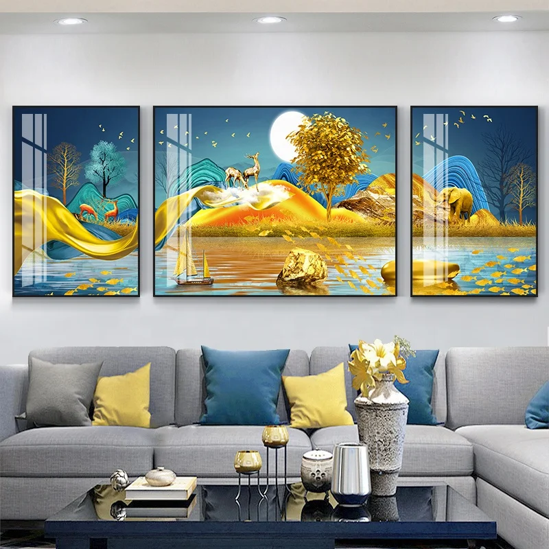 Diamond crystal porcelain painting living room decoration painting wall art home decor