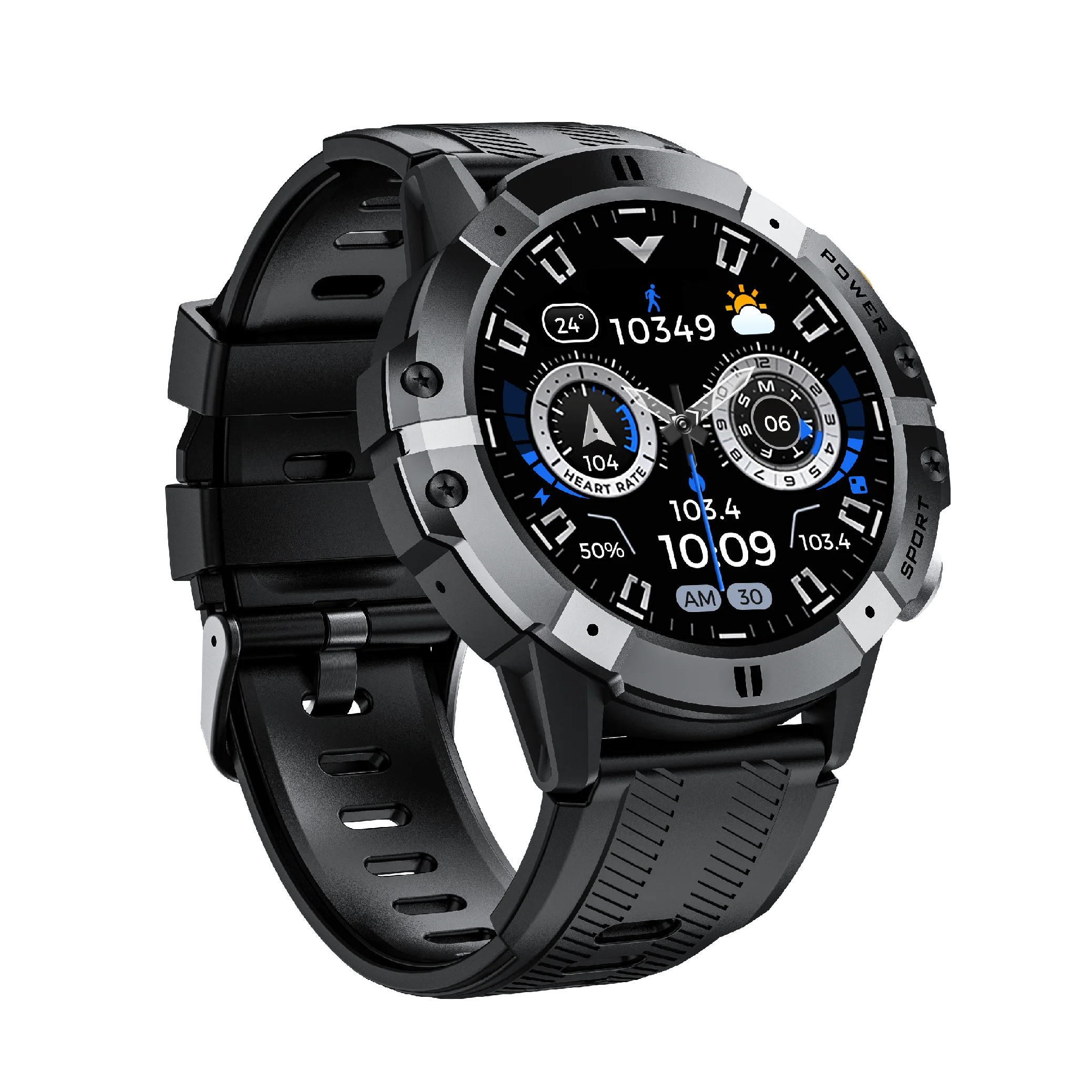 S100 KE3 Outdoor Smart Watch 1.45-inch HD large round screen, flashlight  message push sports watch