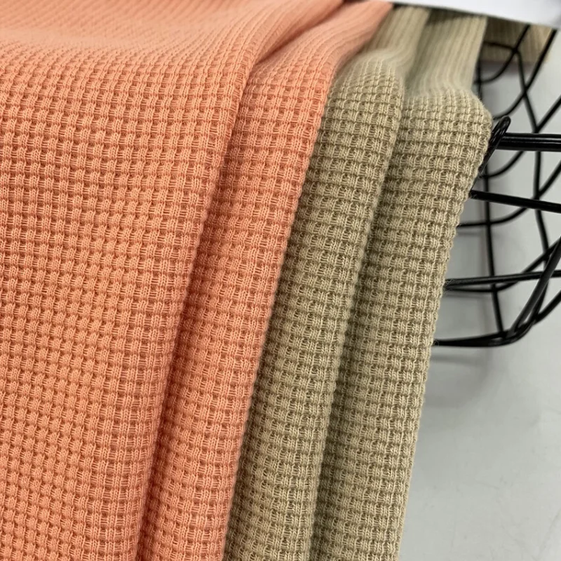 Boran Textile Fashionable Custom Color Waffle Weave Cotton Fabric Polyester Brush Fabric Cotton Waffle Fabric