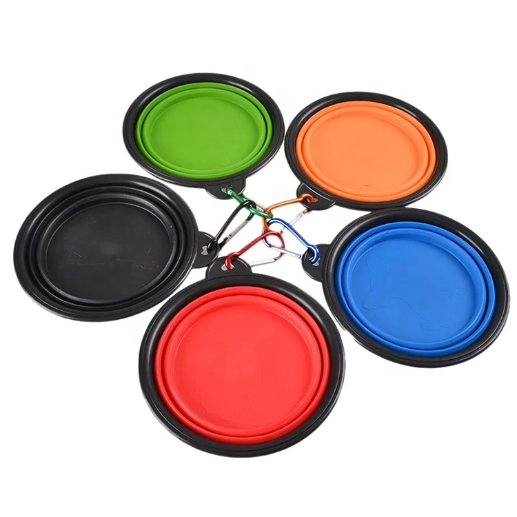 
Portable Collapsible Dog Bowl Foldable Silicone Travel Pet Food Dog Bowl 