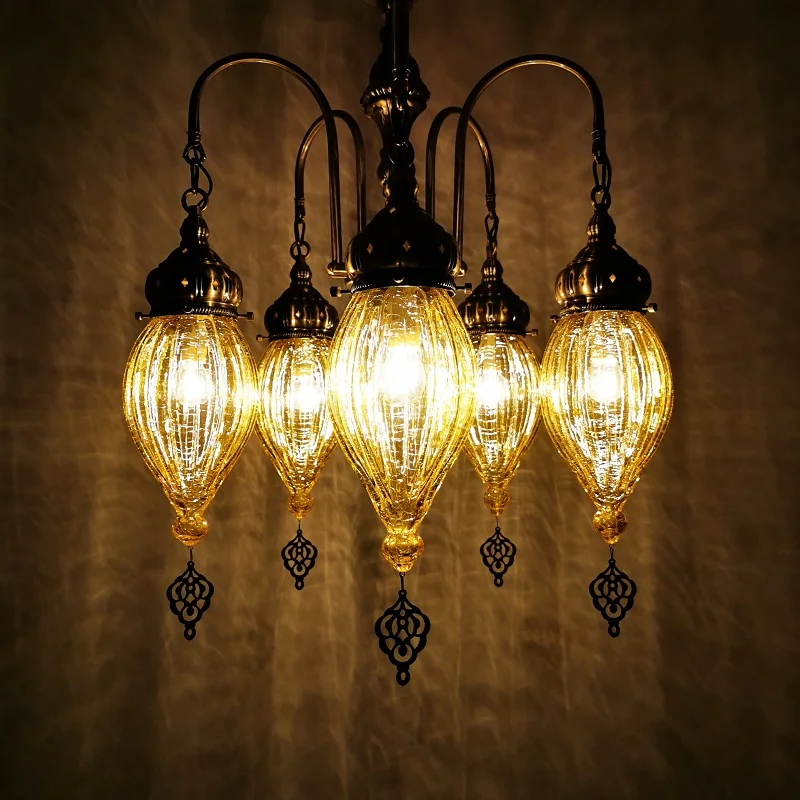 Bohemian Stained Glass Chandelier Restaurant Cafe Hotel Homestay Bar KTV Club Card Holder Chandelier