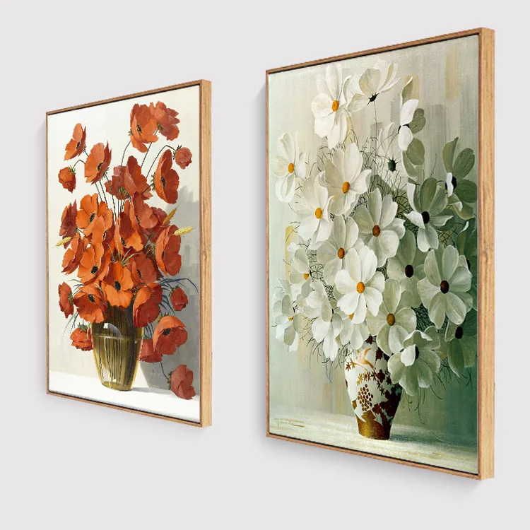 High Quality Living Room Decor Daisy Flower Wall Art Mount Display Nordic Canvas Painting