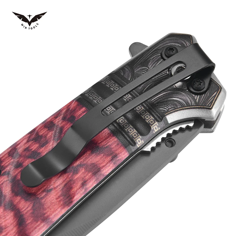 High Quality Small Pocket Knife Camping Knife Folding Knife Survival with Red Black G10 Handle