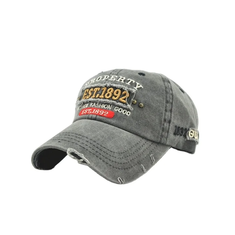 fashion printed words jeans washed Washed cotton cap baseball hats snapback caps