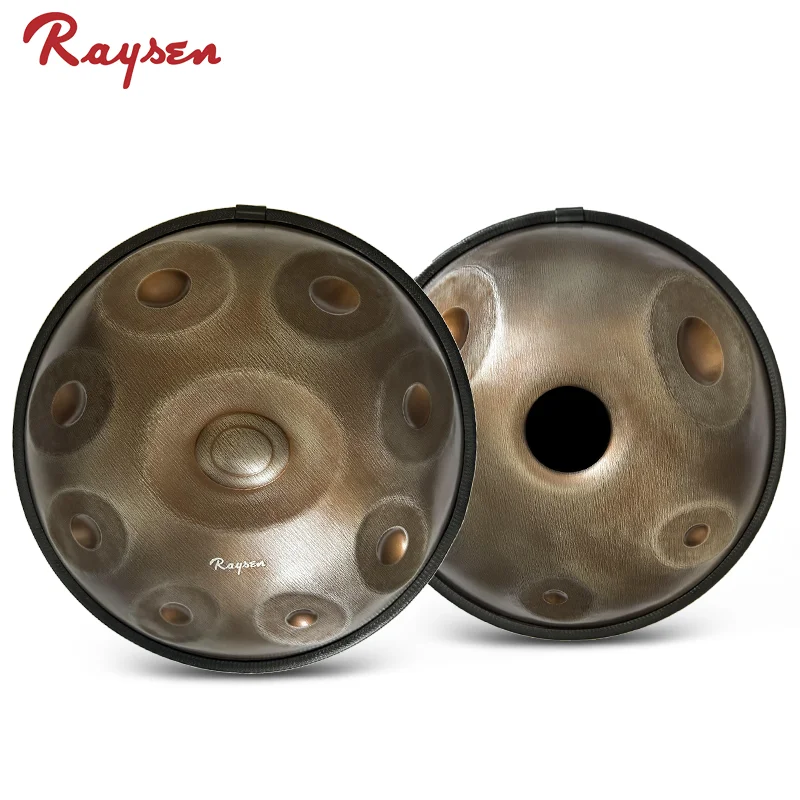 Raysen Master 9+5 notes 43 cm 432 Hz or 440 Hz Stainless Steel with a free HCT bag Travel mini handpan