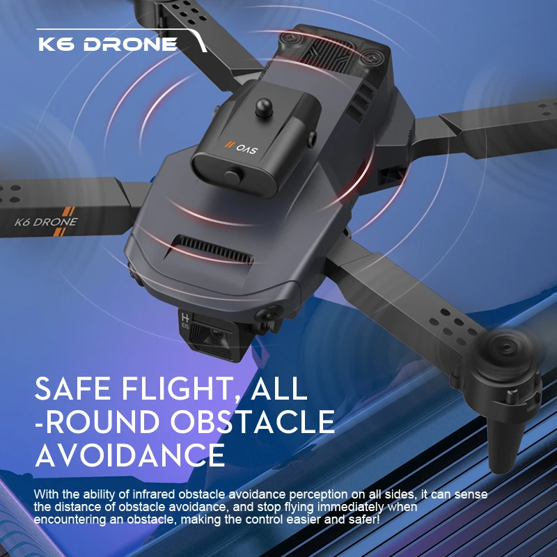 Flyxinsim K6 Drohn With Camera 4K 5G Wifi FPV Foldable Metal UAV Aerial Photography Drone RC Quadcopter Mini Dron Cameras Droes