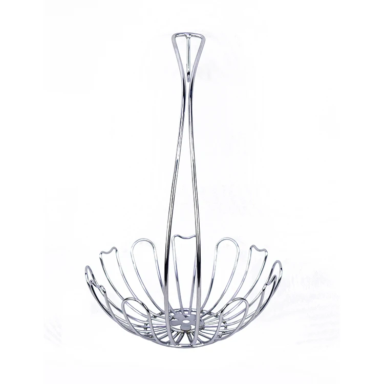 Large Metal Steel Decorative Kitchen Wire Basket Chrome Fruit Basket