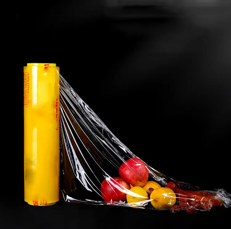 Self-adhesive PVC food Cling Film Plastic Food Wrap Stretch Food Wrap 30cm 35cm 45cm 12mic 1370m