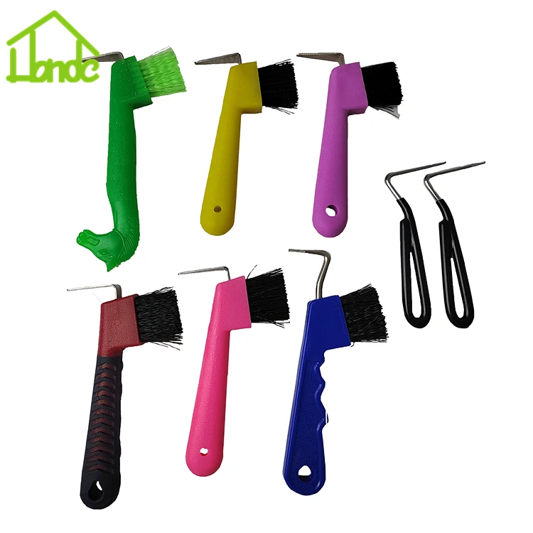 high quality horse hoof pick with brush horse grooming equipment tool