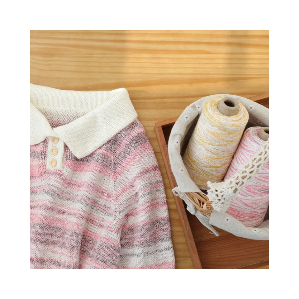 Классическая весенне-Летняя шелковая 100% Длинная Хлопчатобумажная Пряжа вязаная пряжа на заказ