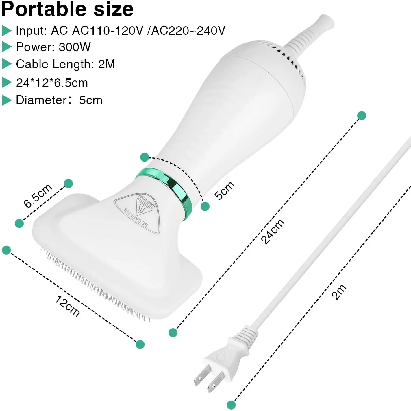 
dog dryer Pet Hair Dryer, Quiet, 2 Heat Settings & Portable Dog Dryer with Slicker Brush 