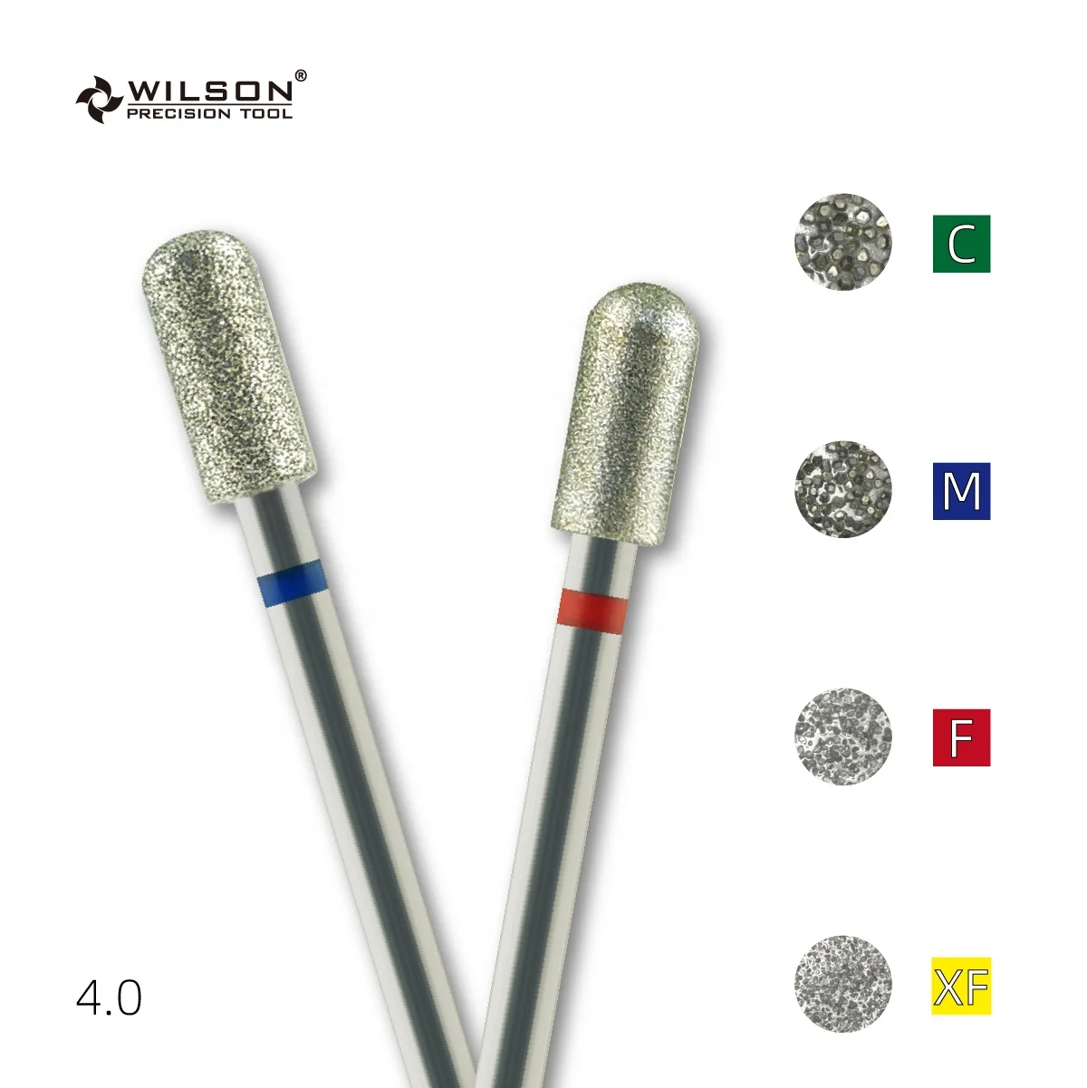 4.0mm Rounded Top Barrel Shape bits Professional carbide nail drill bit Cuticle Clean diamond nail bits