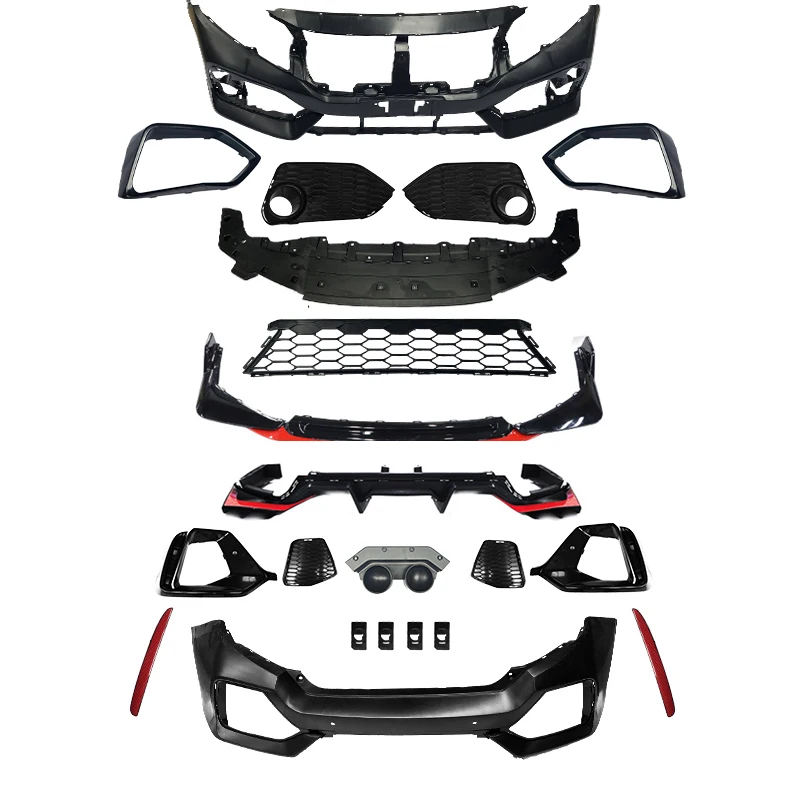 High Quality New Design Body Kits For 10th Civic Sanda Front & Rear Bumper