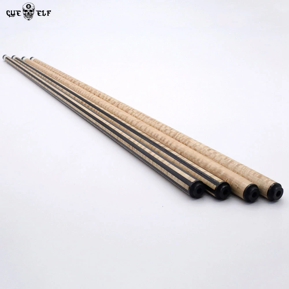 Cueelf 2020  high quality with carbon core inside curly ebony 12pcs spliced carom cue shaft