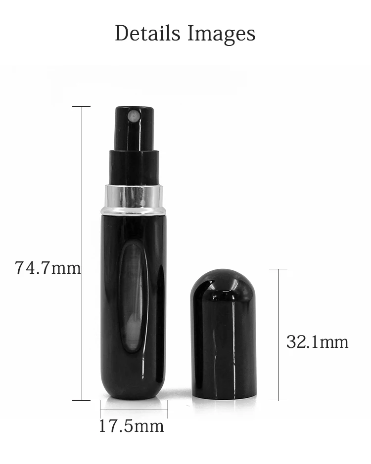 wholesale 5ml  easy bottom refillable perfume sprayer bottle  parfums aluminium atomizer carry on metal perfume atomizers