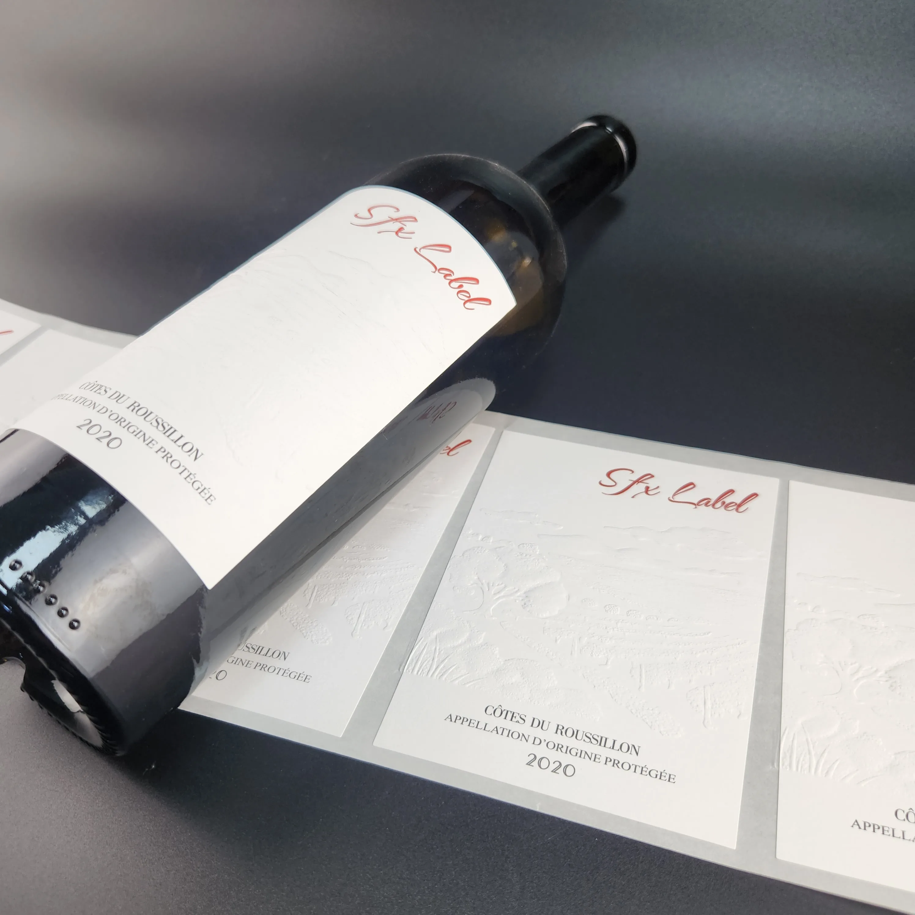 Private Label Sticker for Wine White wine Beer Whisky Vodka Champagne UV Printed Texture Paper Plastic Beverage Label