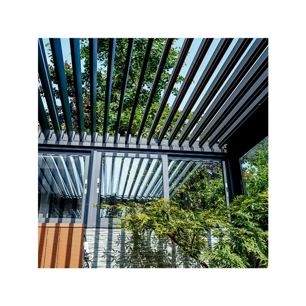 Garraf Garden Aluminum Waterproof Louver Roof System Pavilion, Garden Buildings Outdoor Electric Bioclimatic Pergola