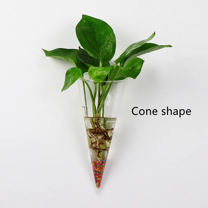Creative Transparent Hanging Glass Vase Wall Hang Glass Vase Simple Hydroponics Bottle Vases for Home Decor Glass