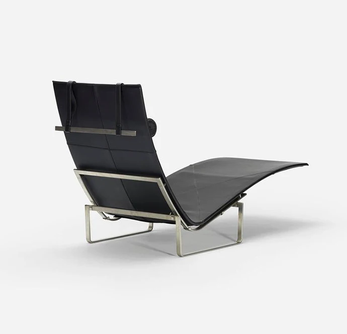 
Leather chaise lounge chair 