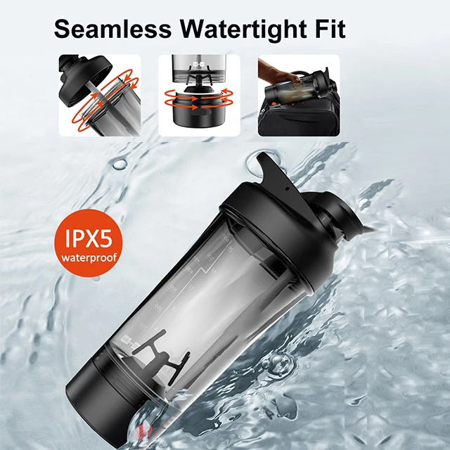 New BPA-Free Tritan Plastic Eco-Friendly Sport Fitness Whey Protein Powder Self Stirring Auto Aixing Electric Shaker Bottle