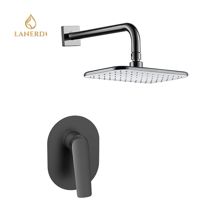 Upc Shower Faucet Cartridge Rectangle Upc Cupc Wall Mounted Rainfall Rain Column Shower Mixer Faucet System Set