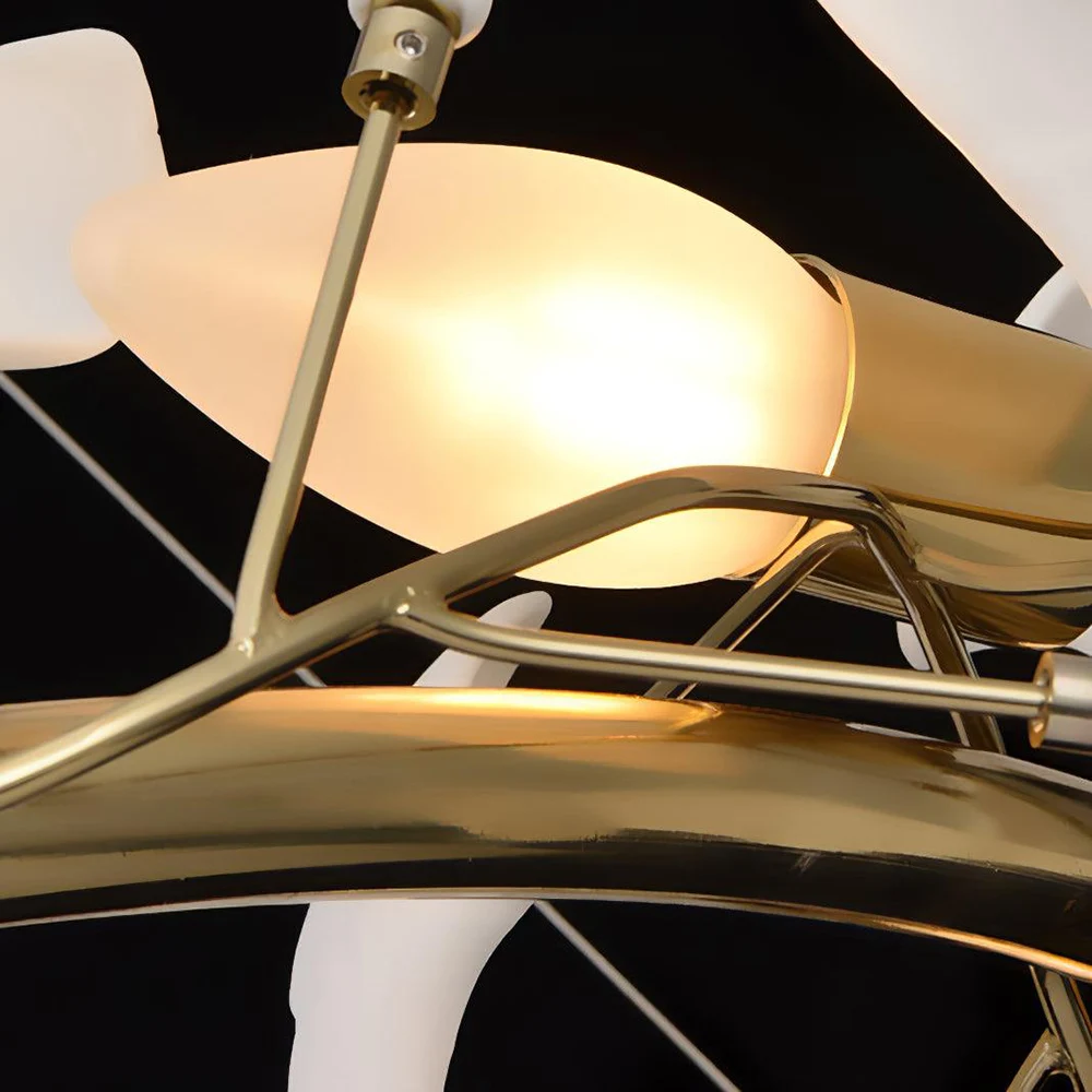 Extra Large Tall Ceramic leaf Chandelier High Ceiling Decorative Luxury Loft Hotel Lighting tulip chandelier Fixture