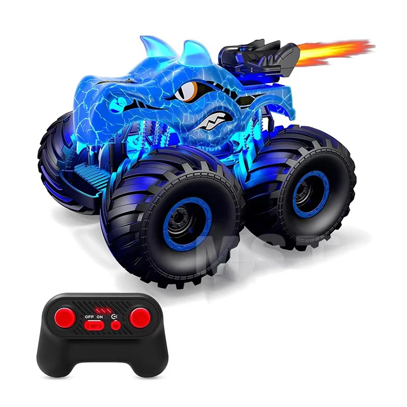 Вращающиеся 1:16 весы 360 высокая скорость внедорожный 4WD 2 4 ГГц распыление Радиоуправляемый автомобиль игрушки детский игрушечный с дистанционным управлением распылитель динозавр